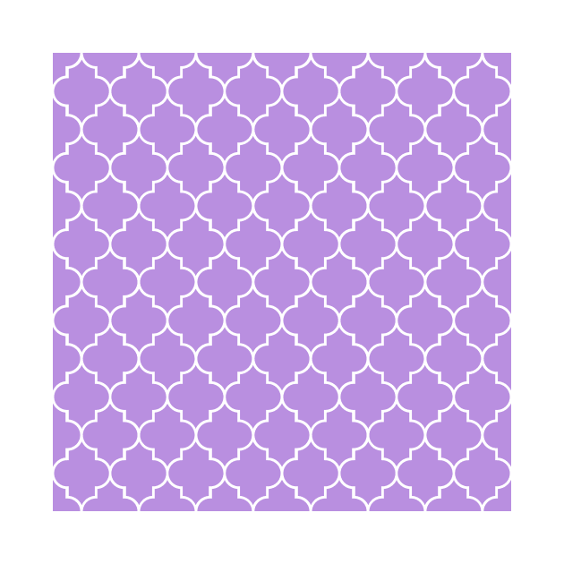 Purple Latticework, Quatrefoil, Moroccan Trellis by Jelena Dunčević