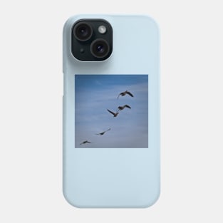 Greylag Geese in flight Phone Case