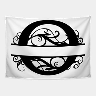 The Letter O Black And White Floral Tapestry