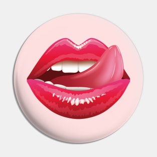 Funny Tongue face mask Pin