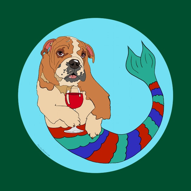 Winston the Bulldog Mermutt by abrushwithhumor