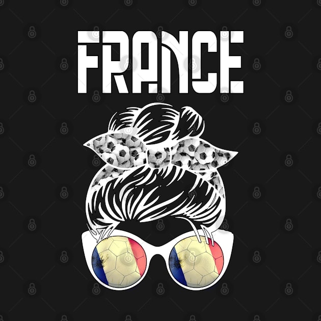 France Football Messy Bun by Boo Face Designs