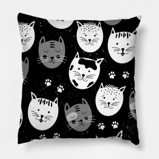 Black and white cats Pillow