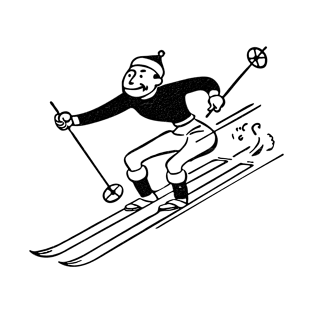 Vintage guy skiing cartoon T-Shirt