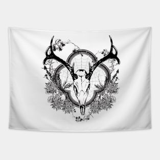 Deer Skull Floral 2 Tapestry