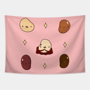 Cute Vampire Beans And Stars Tapestry