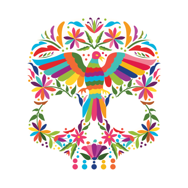 Mexican Otomí Skull Design by Akbaly