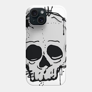 Skull scribble sketch Phone Case