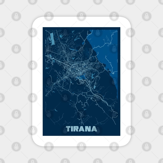 Tirana - Albania Peace City Map Magnet by tienstencil