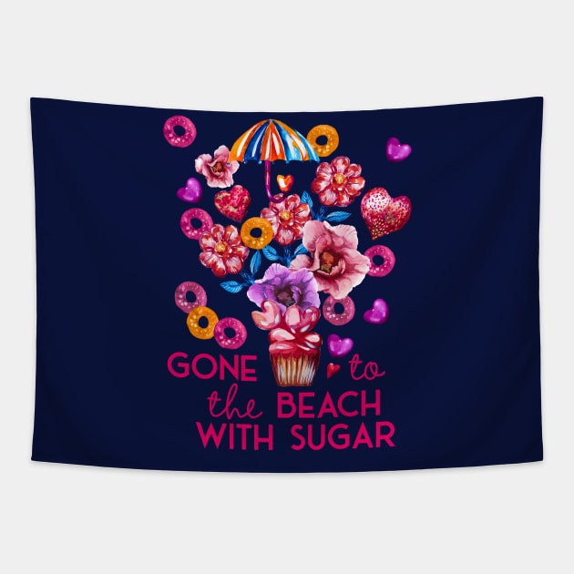 Gone to the beach with Sugar, vacation concept Tapestry by IngaDesign