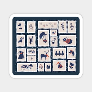 christmas stamps Magnet