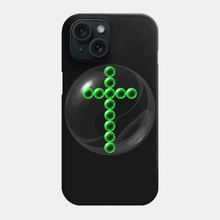 Green Yellow Cross in Glass Ball Phone Case