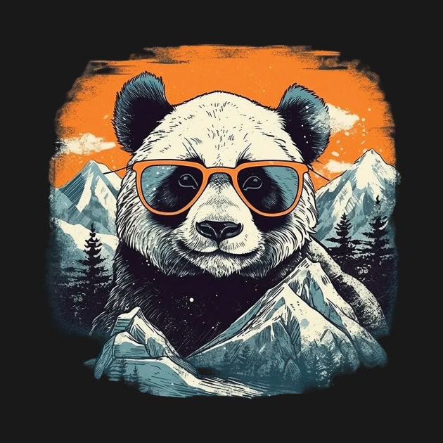 Panda bear in mountain by GreenMary Design