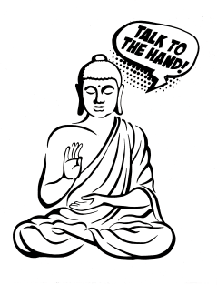 Talk to the hand! Buddha Comics black Magnet