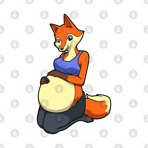 Fox with baby belly - Pregnant by Modern Medieval Design