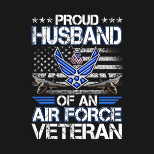 Proud Husband Of An Air Force Veteran American Flag T-Shirt