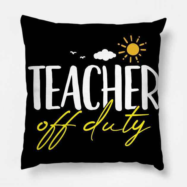 Teacher Last Day of School Summer Pillow by CreativeGiftShop