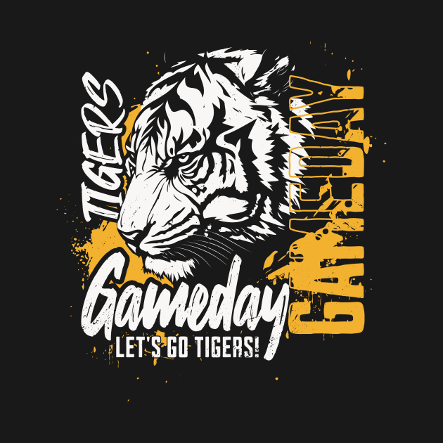 Vintage Tigers Gameday // High School Tigers School Spirit Gold by SLAG_Creative