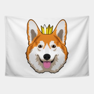 Welsh Corgi with Crown Tapestry