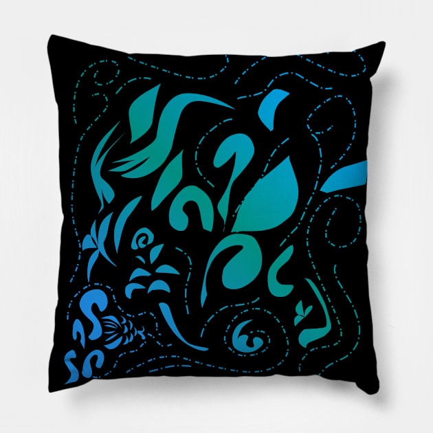 Fantasy flower Vector Pillow by Fadmel