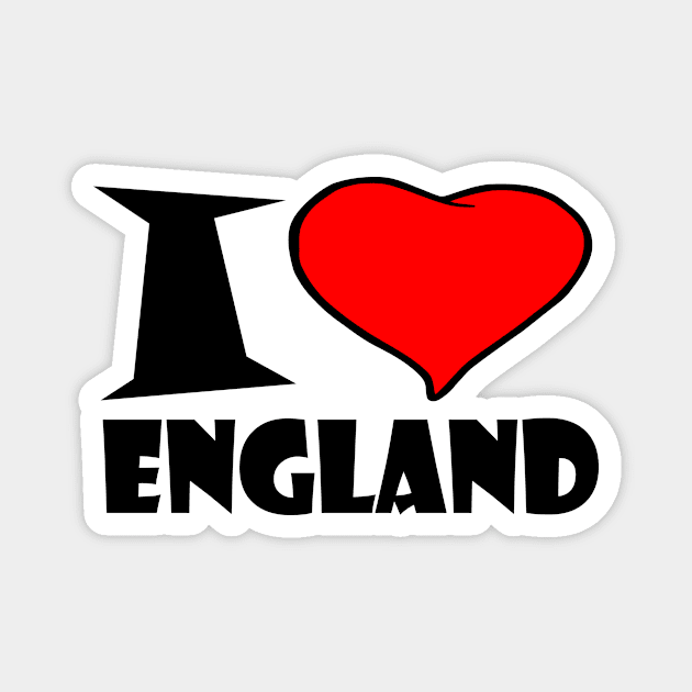 I Love England Magnet by Milaino