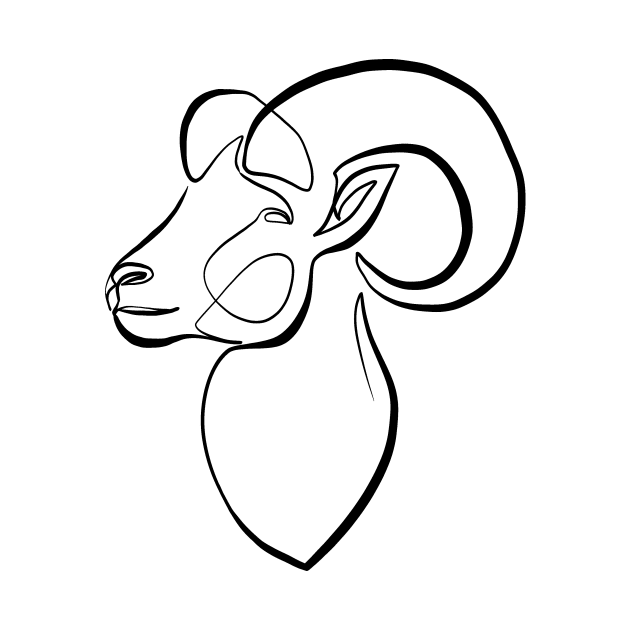 Aries Minimalist Goat by minim.anime