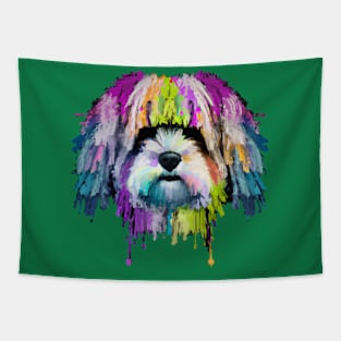 Fluffy Havanese Stencil Art Tapestry