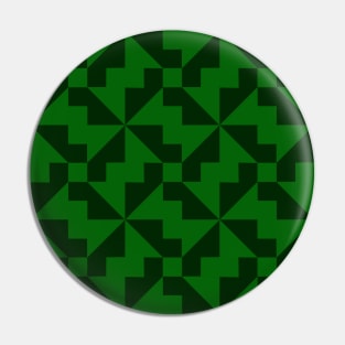 Emerald Green Propeller Patchwork Pattern Pin