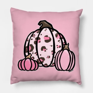 Pink Leopard Print Pumpkin Pillow