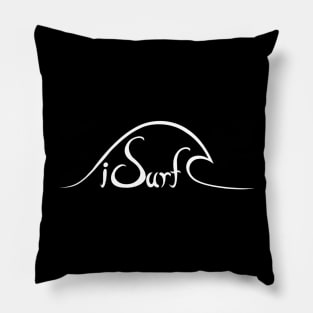 iSurf wave design for proud surfers beach bum lifestyle Pillow