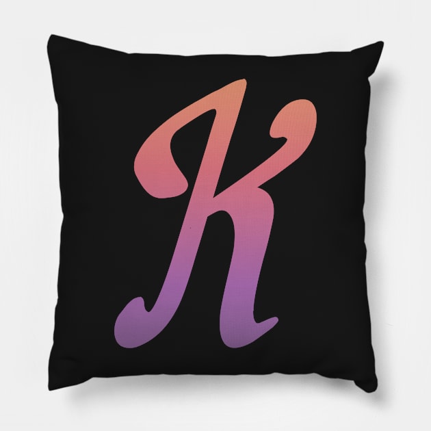 Letter K| monogram Pillow by Nickym30