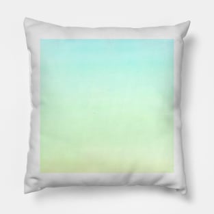 Pastel Blue Green Yellow gradient ombre watercolor Pillow