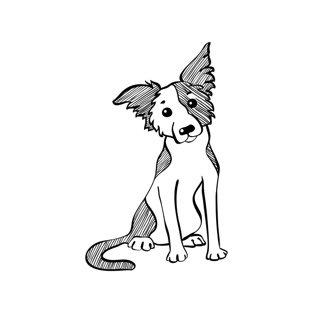 Sketch Funny dog Border Collie by kavalenkava