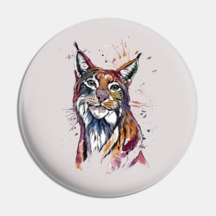 lynx watercolor Wild Pin