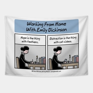 Working From Home With Emily Dickinson Tapestry