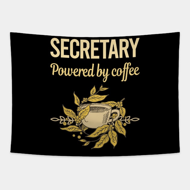 Powered By Coffee Secretary Tapestry by lainetexterbxe49