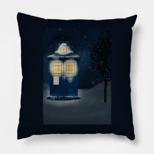 Tardis in the snow Pillow