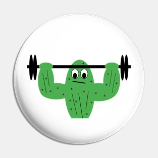 Weight Lifting Cactus Pin