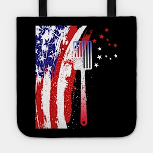 American map and Flag, 4th of July, happy independence day God Bless America Tote