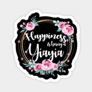 Happiness Is Being A Yiayia Floral Magnet