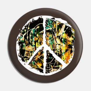 Grunge Graffiti Art Peace Sign Pin