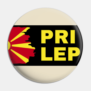 Prilep City with North Macedonia Flag Design Pin