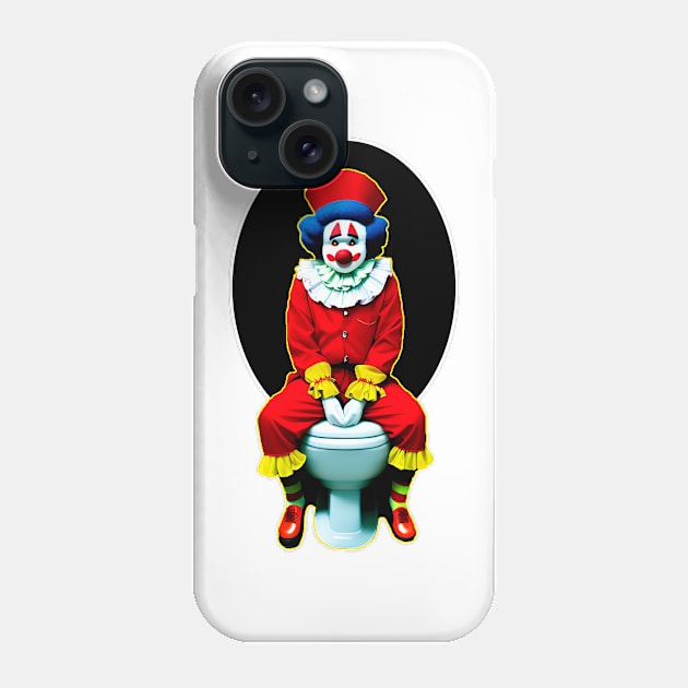 Clean clown sitting on the toilet Phone Case by Marccelus