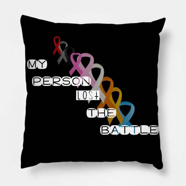 Lost battle with cancer Pillow by BlackandGrey