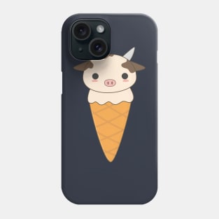 Kawaii Cute Cow Ice Cream T-Shirt Phone Case