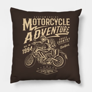Motorcycle Adventure Cross Country Pillow