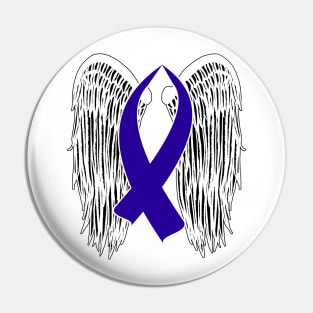 Winged Awareness Ribbon (Dark Blue) Pin