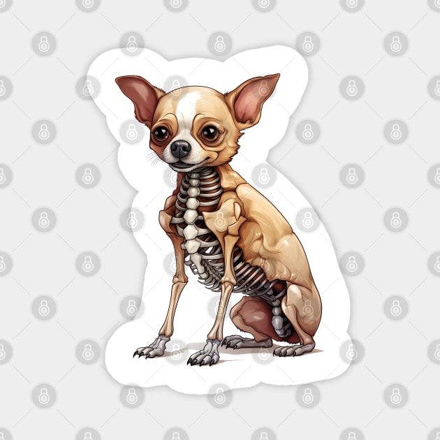 Skeleton Chihuahua Dog Magnet by Chromatic Fusion Studio