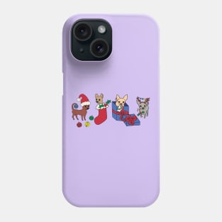 Lilac Christmas Chihuahuas - Smooth coat chihuahuas - Christmas Chihuahua Tee Phone Case