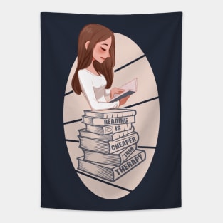 Reading Is Cheaper Than Therapy Tapestry